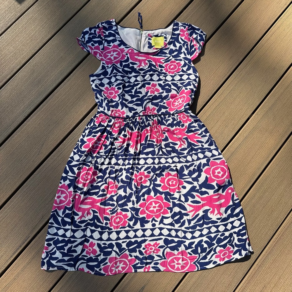 Anthropologie Maeve dress in pink/navy